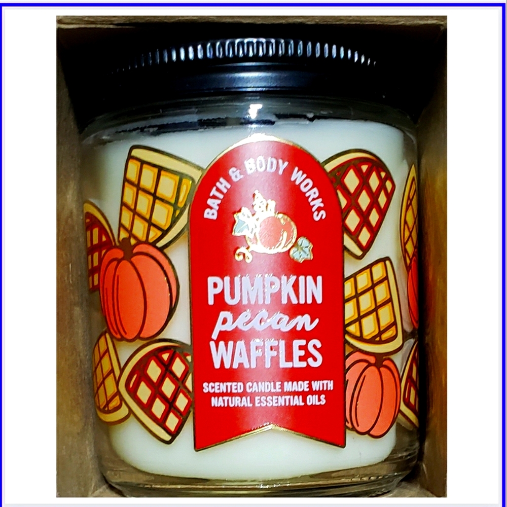 🔥"PUMPKIN PECAN WAFFLES" 1-WICK CANDLE NEW/BBW